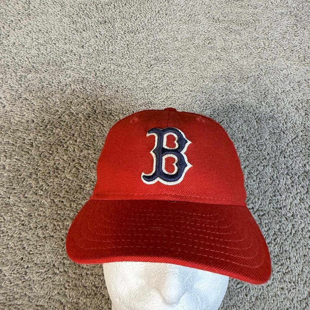 Vintage Boston Red Sox New Era Hat Cap Fitted Mens 7 Red Wool MLB USA Made 5950
